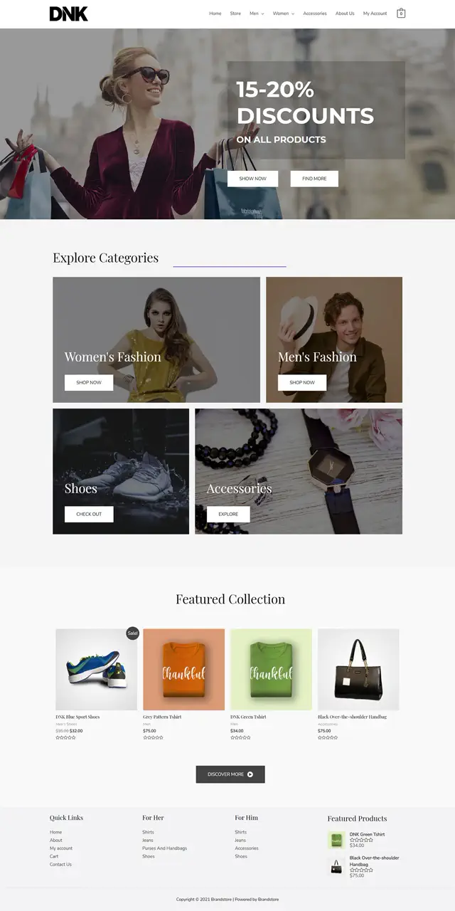 Website Sample Brand Store
