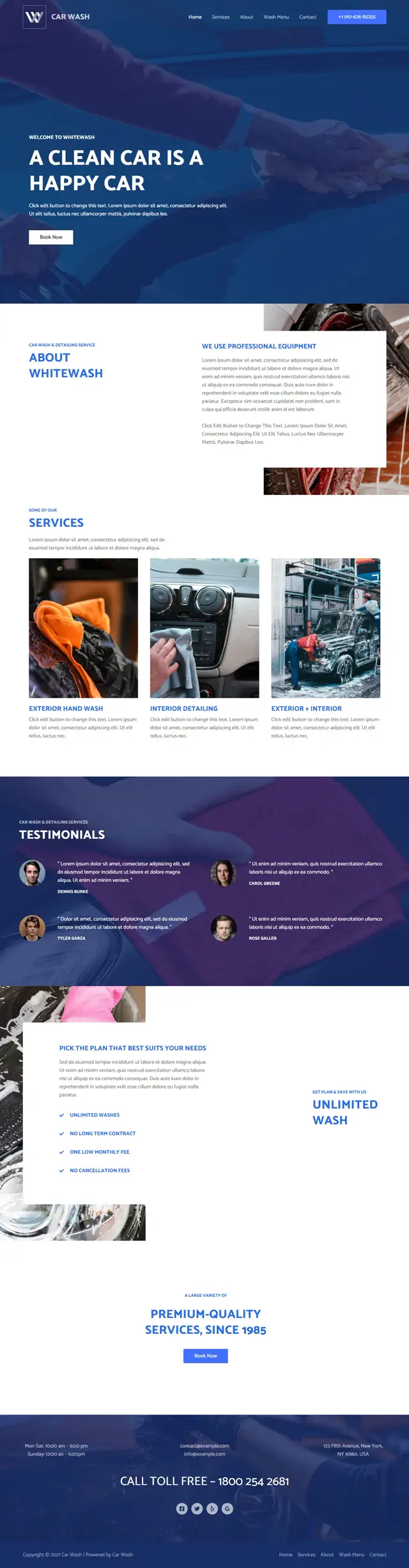 Website Sample Car Wash