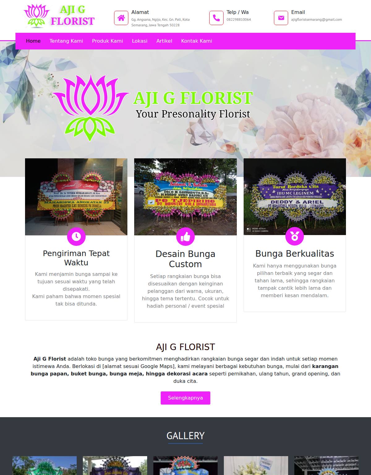 Website Aji G Florist
