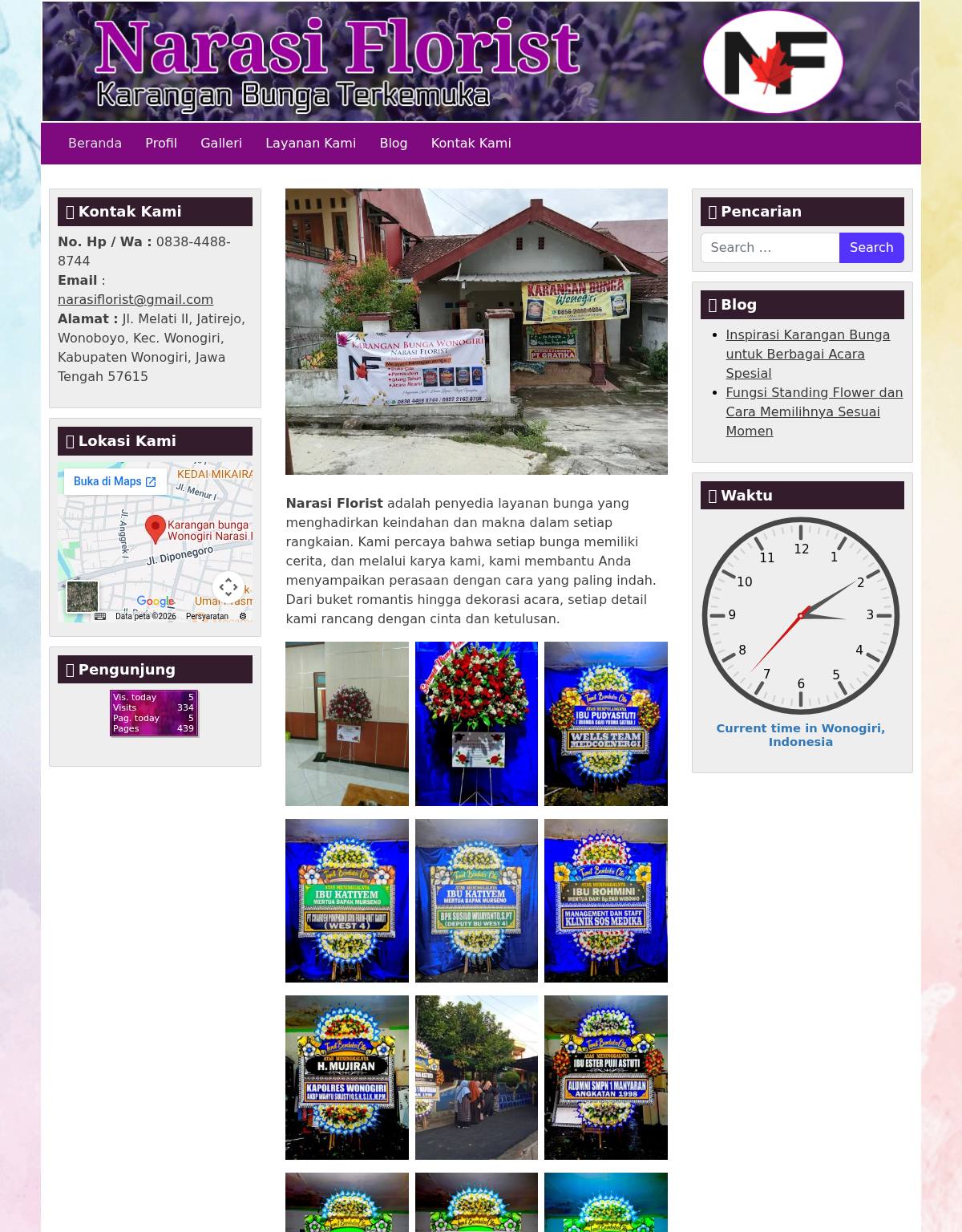 Website Narasi Florist Wonogiri