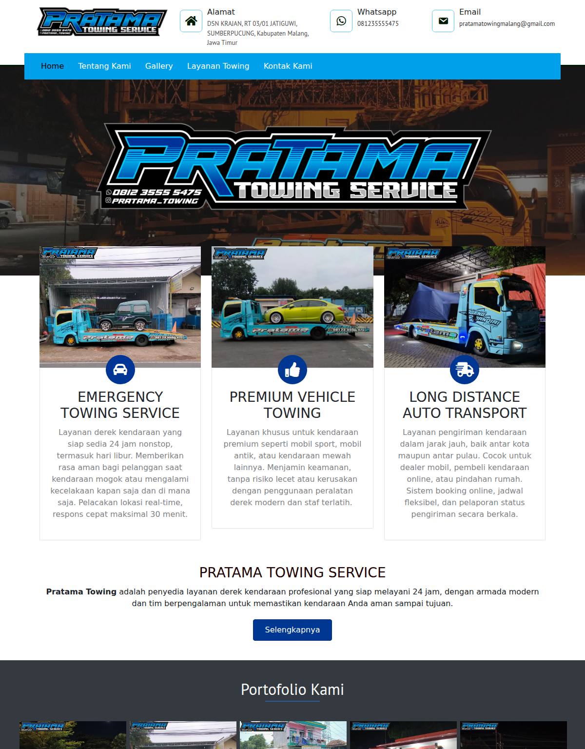 Website Pratama Towing