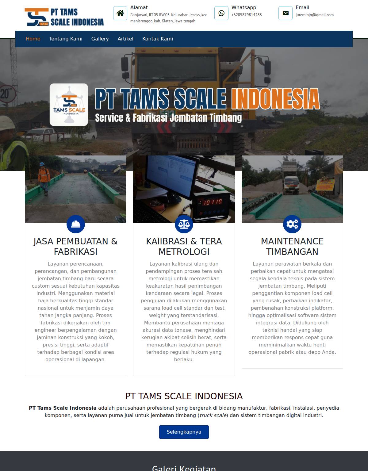 Website PT Tams Scale Indonesia