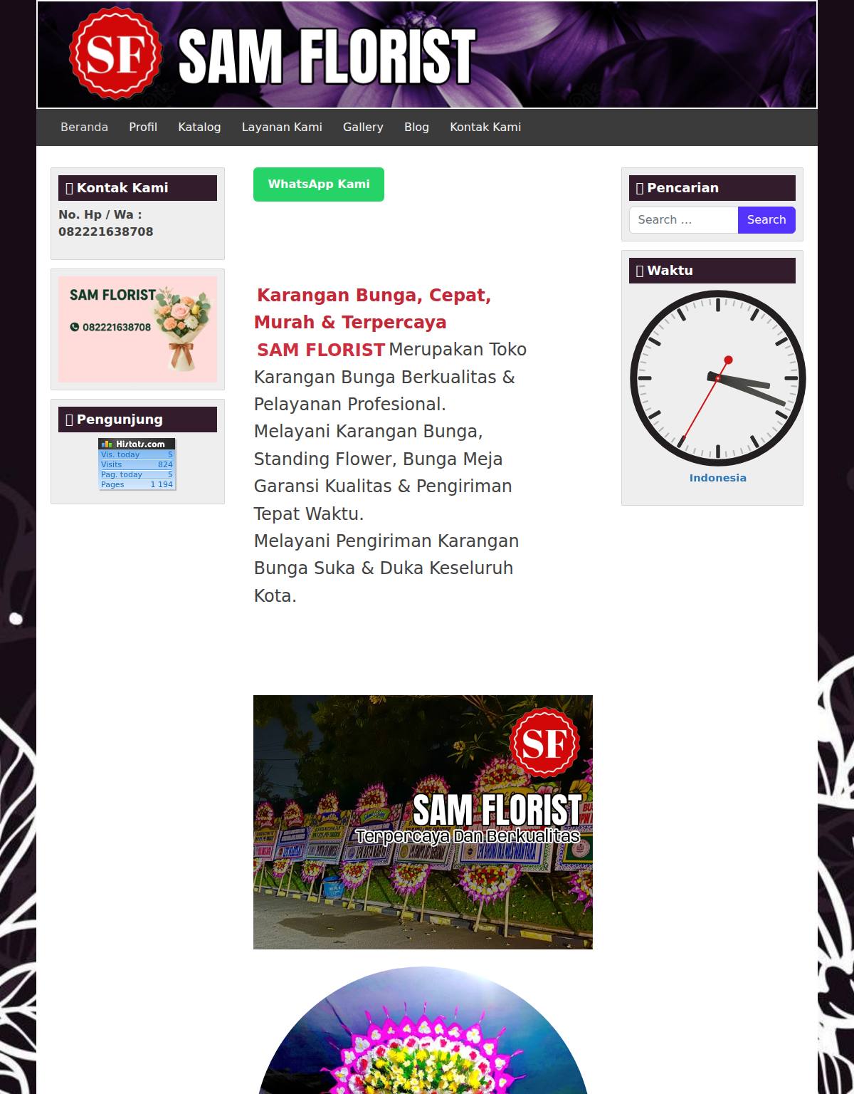 Website Sam Florist